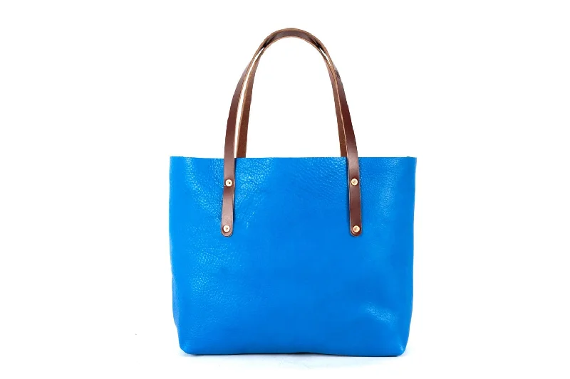 AVERY LEATHER TOTE BAG - LARGE - OCEAN BLUE - IN STOCK