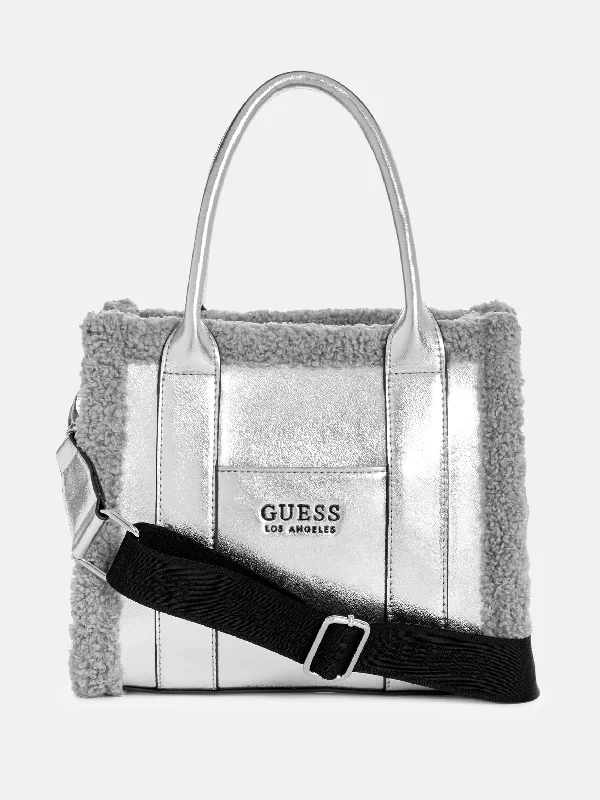 Biscoe Metallic Shearling Trim Carryall