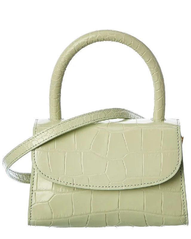 By FAR Mini Croc-Embossed Leather Tote