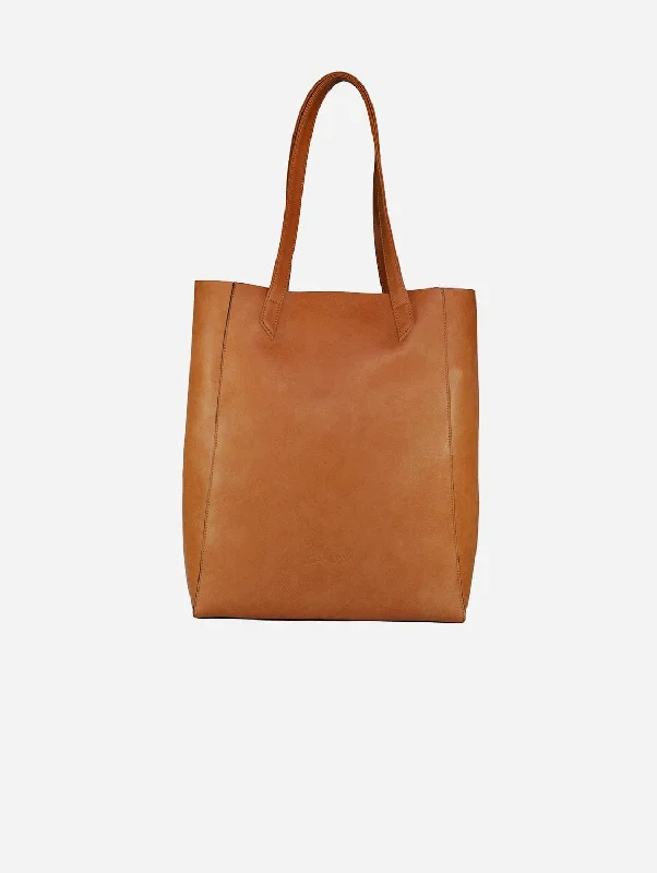 Basic Vegan Leather Everyday Tote Bag | Camel