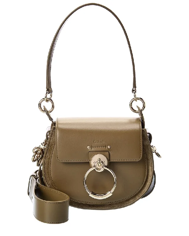 Chloe Tess Small Leather & Suede Shoulder Bag