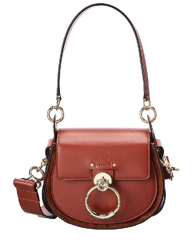 Chloé Tess Small Leather & Suede Shoulder Bag