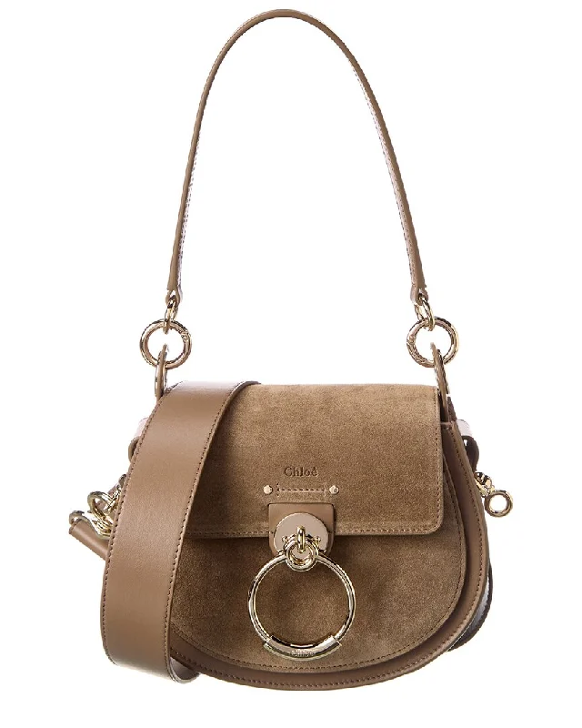 Chloe Tess Small Suede & Leather Shoulder Bag