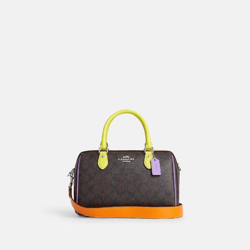 Coach Outlet Rowan Satchel In Colorblock Signature Canvas