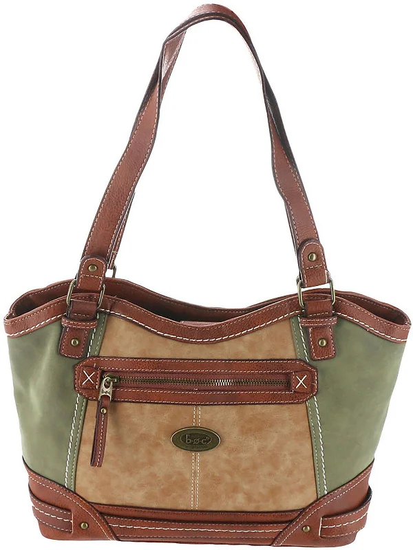 Cronton Womens Faux Leather Tote Satchel Handbag