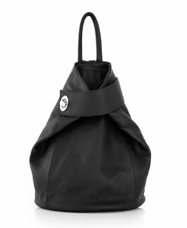 Elegant Italian Backpack In Black