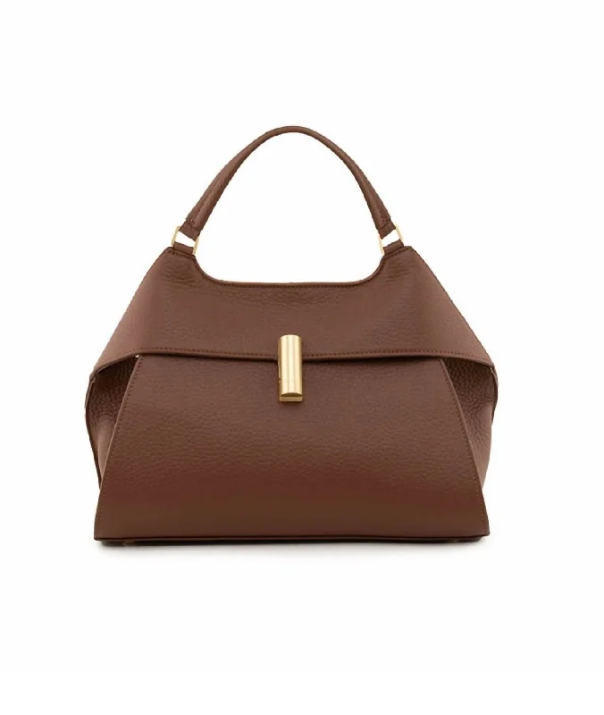 Emma Medium Leather Handbag In Cuoio