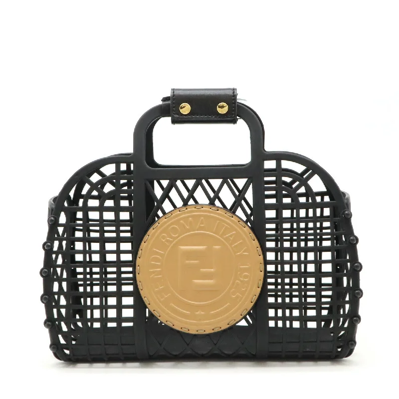 Fendi FF Logo Basket Small Handbag Plastic Leather