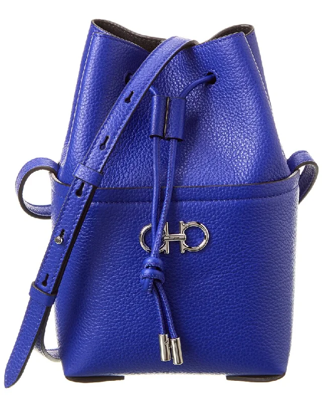 Ferragamo Gancini Mini Leather Bucket Bag