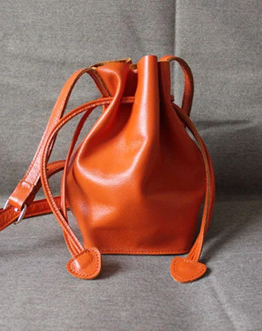 Genuine Leather Bucket Bag Shoulder Bag Crossbody Bag Handbag Purse For Women