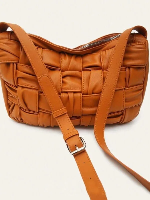 GLE0101 Glenda Woven Leather Crossbody Bag