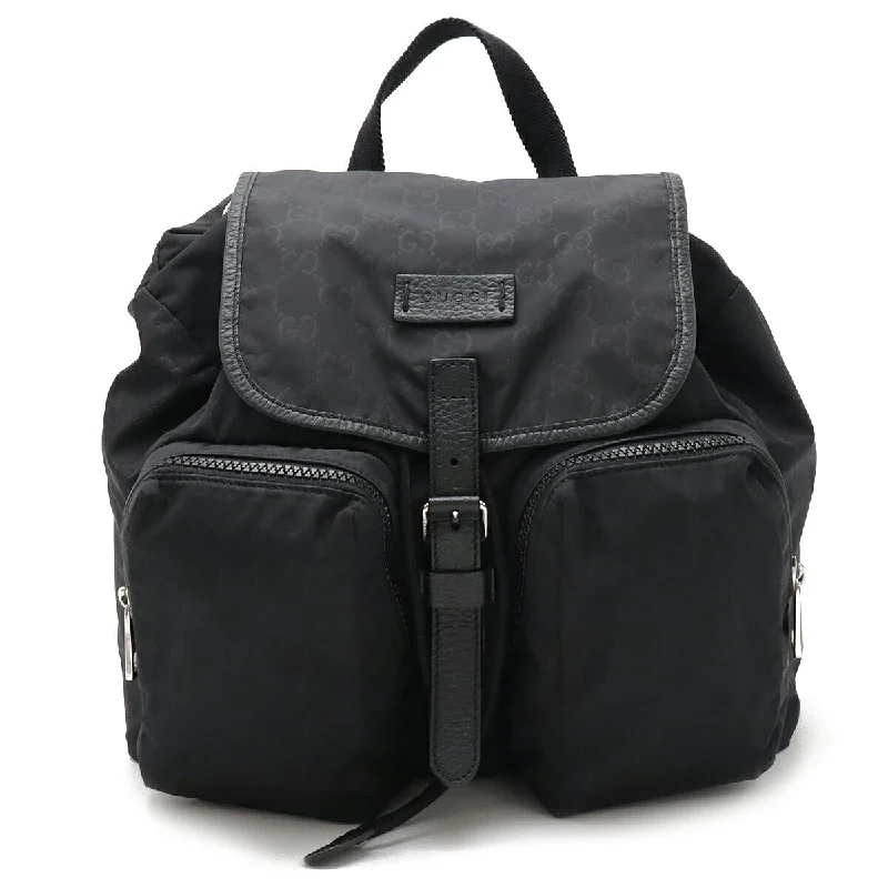 Gucci Nylon Leather Backpack Black