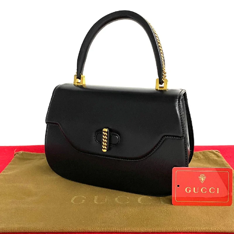 Gucci Vintage Leather Handbag Black