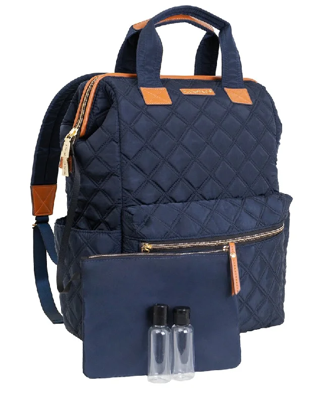 Joan & David Diamond Quilted Nylon Workbook Backpack