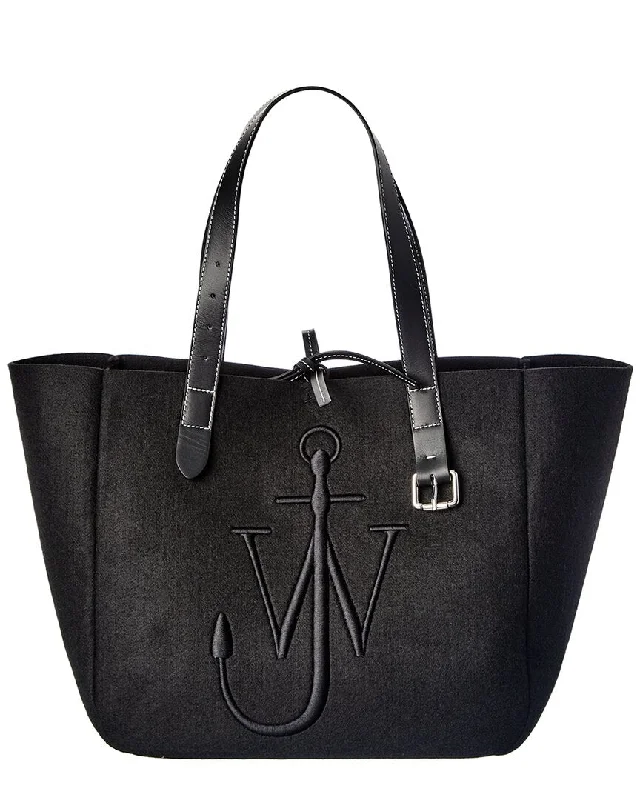 JW Anderson Logo Wool & Leather Tote