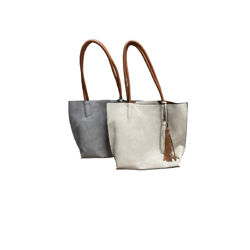 Large Tote Bag In Tan