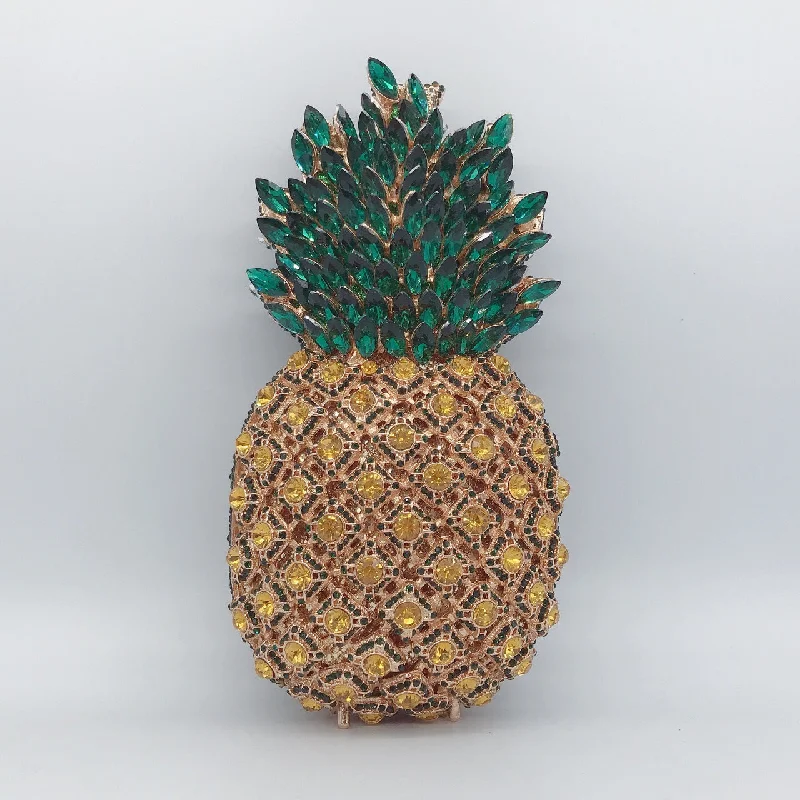 Luxy Moon Party Gold Clutch Cute Pineapple Purse