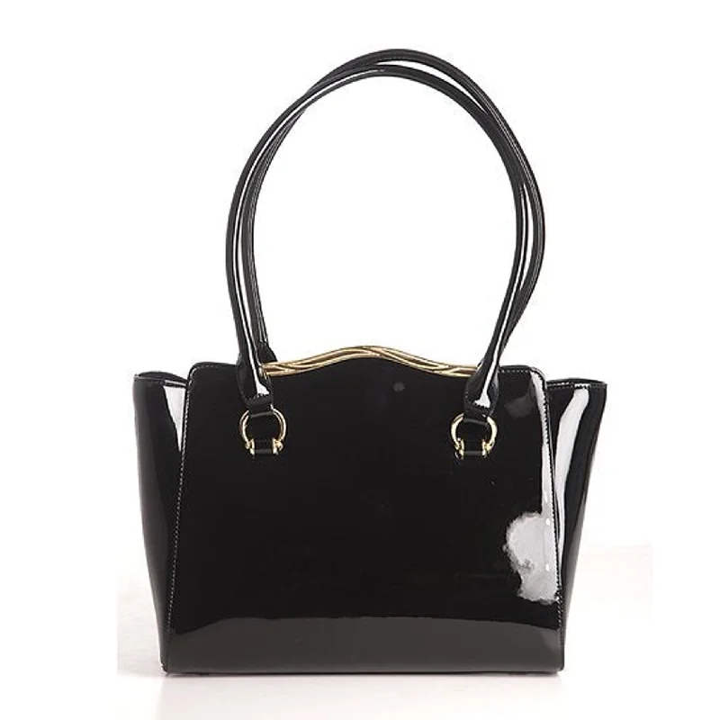 Marina Black Tote Leather Handbag