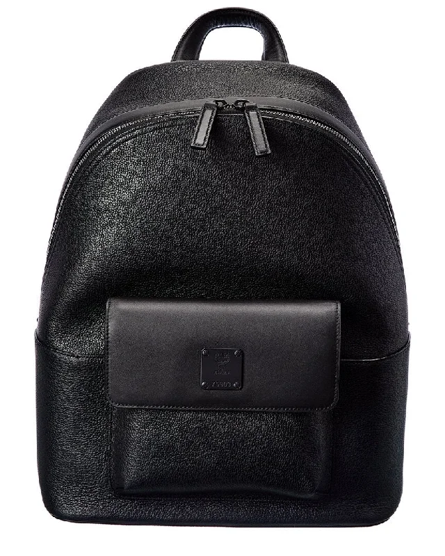 MCM Stark Embossed Leather Backpack