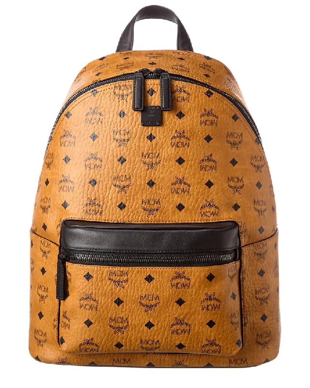 MCM Stark Visetos & Leather Backpack