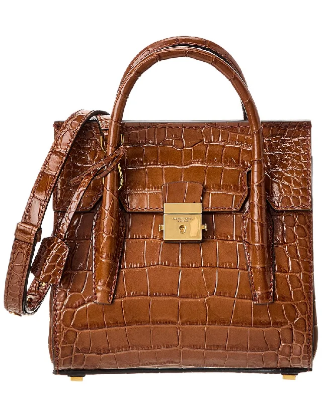 Michael Kors Collection Mini Croc-Embossed Leather Satchel