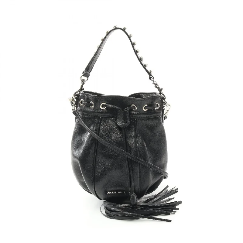 Miu Miu Crystal Leather Bucket Handbag