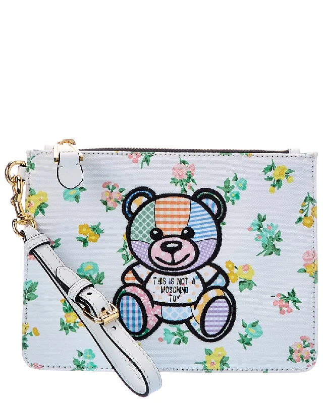 Moschino Teddy Canvas Pouch