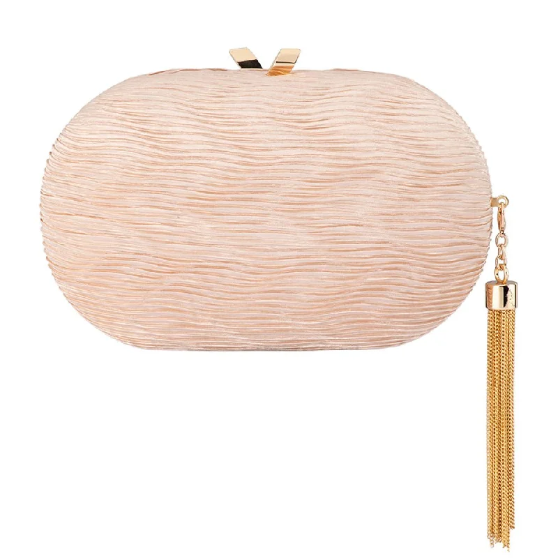 NATALIE Pleated Oval Clutch