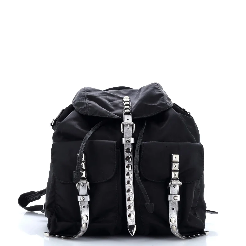 New Vela Backpack Tessuto with Studded Leather