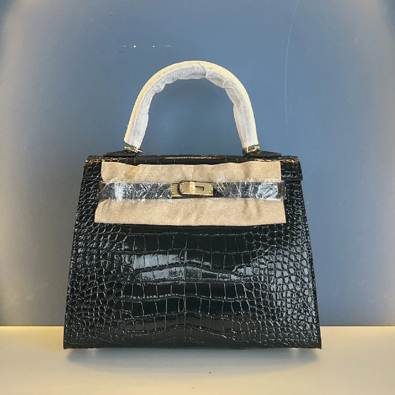 [PD0752] High quality cowhide crocodile print handbag women's shoulder bag crossbody bag flap bag PD0752