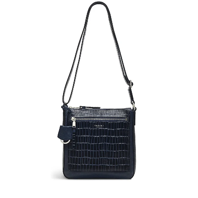 Pear Gardens Faux Croc - Small Ziptop Crossbody