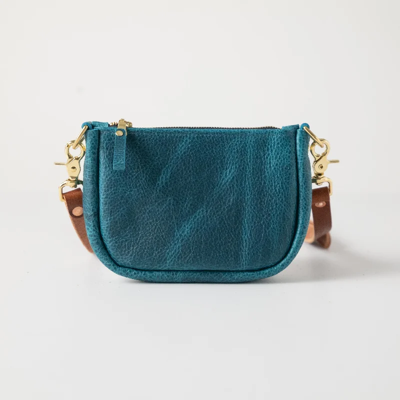 Petrol Blue Bison Mini Crossbody Bag