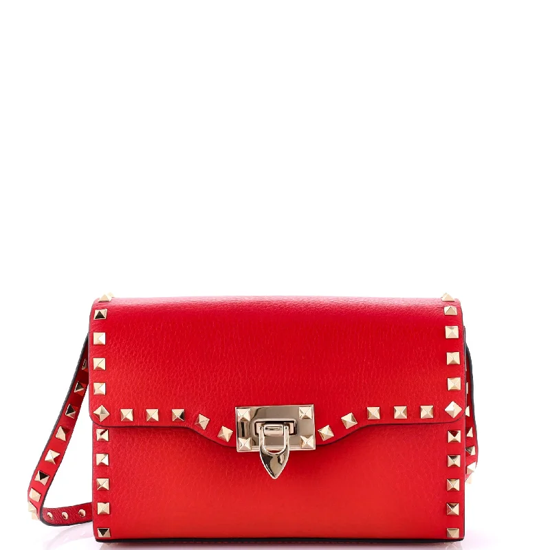 Rockstud Flip Lock Flap Bag Leather Medium