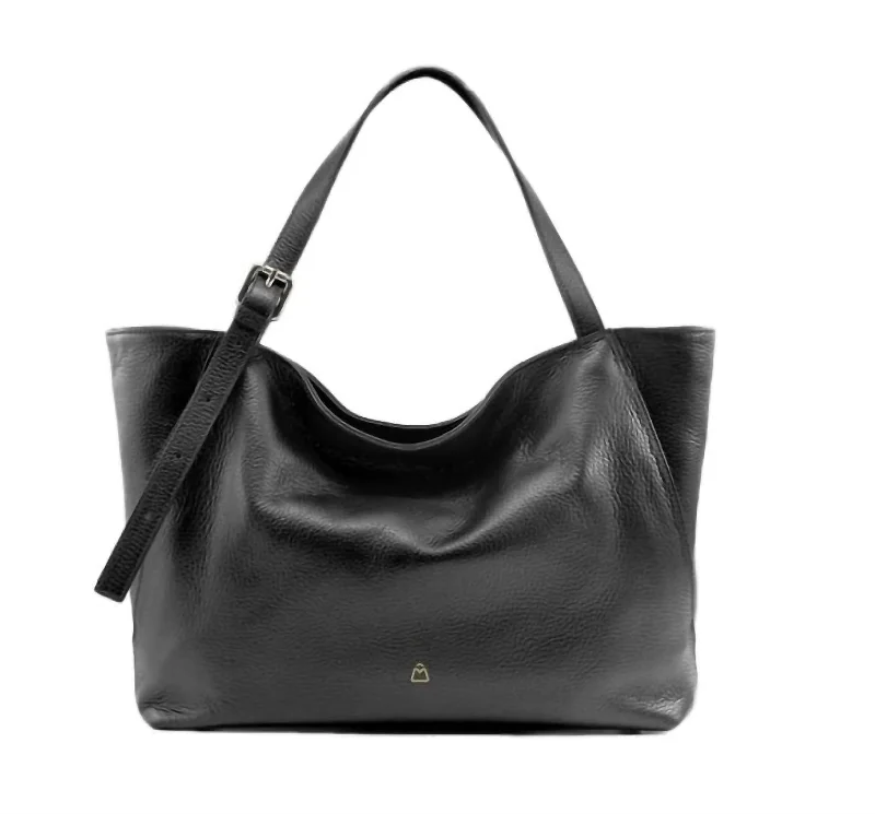 Soft Medium Size Tote Bag In Black