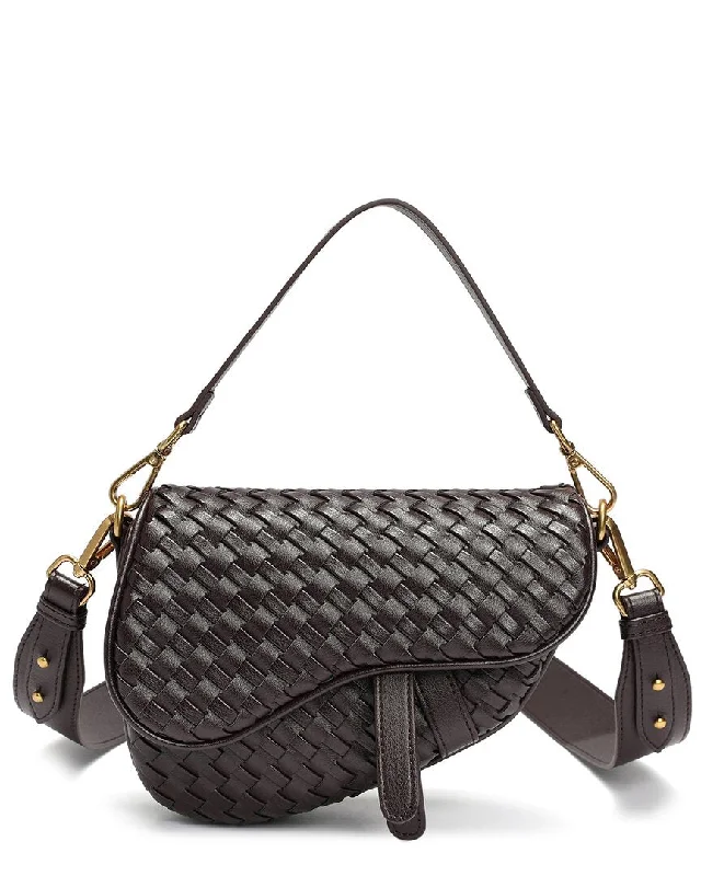 Tiffany & Fred Paris Hand-Woven Leather Saddle Bag