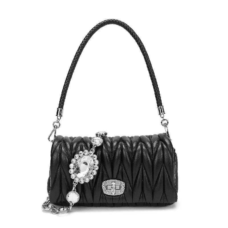 Tiffany & Fred Pleated Sheepskin Shoulder Bag