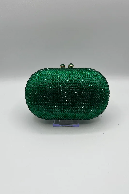 URetro Oval Rhinestone Evening Clutch