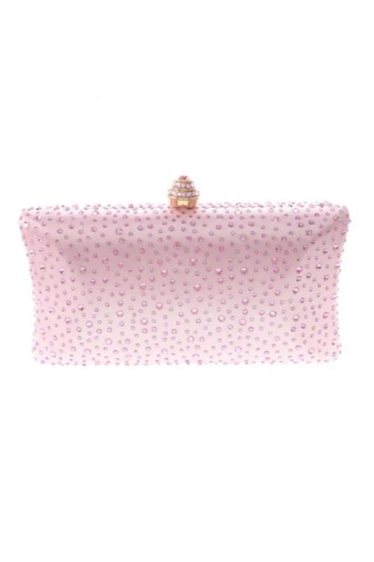 UrEtro rectagular rhinestone evening clutch