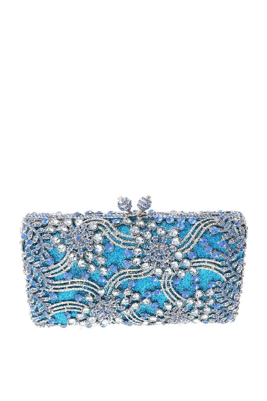 URetro Flower Waves Crystal Evening Bag