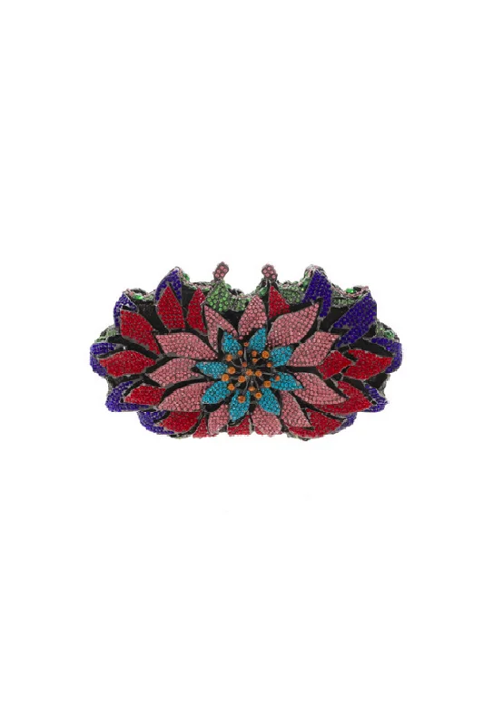 Uretro Crystal Embellished Poinsettia Evening Bag