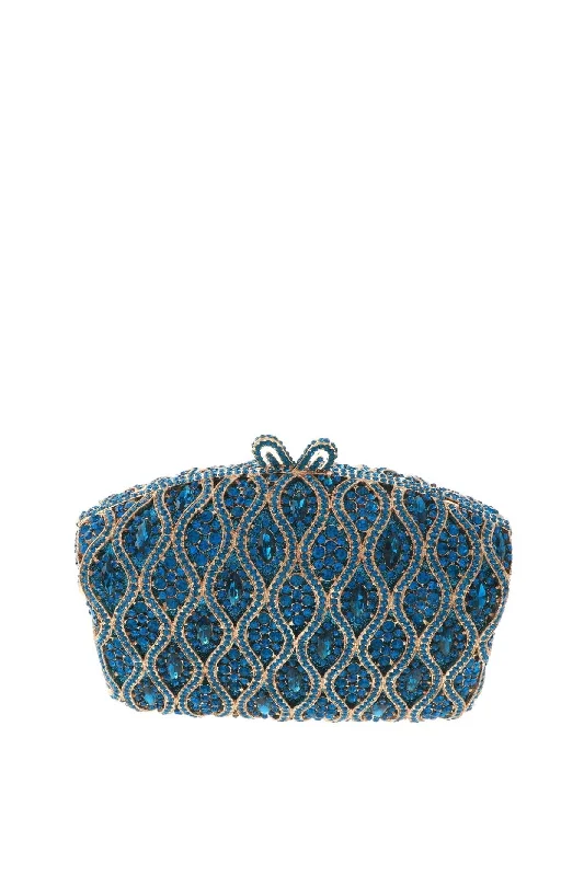 URetro Wave Pattern Crystal Evening Bag