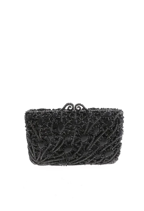 URetro Wispy Flowers Crystal Evening Bag