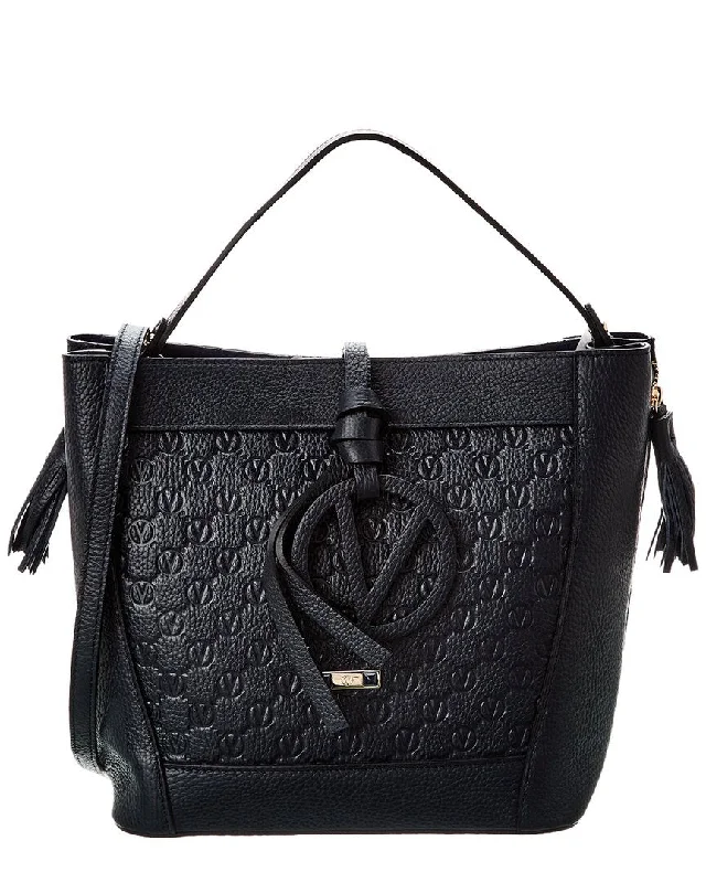 Valentino by Mario Valentino Callie Medallion Leather Shoulder Bag