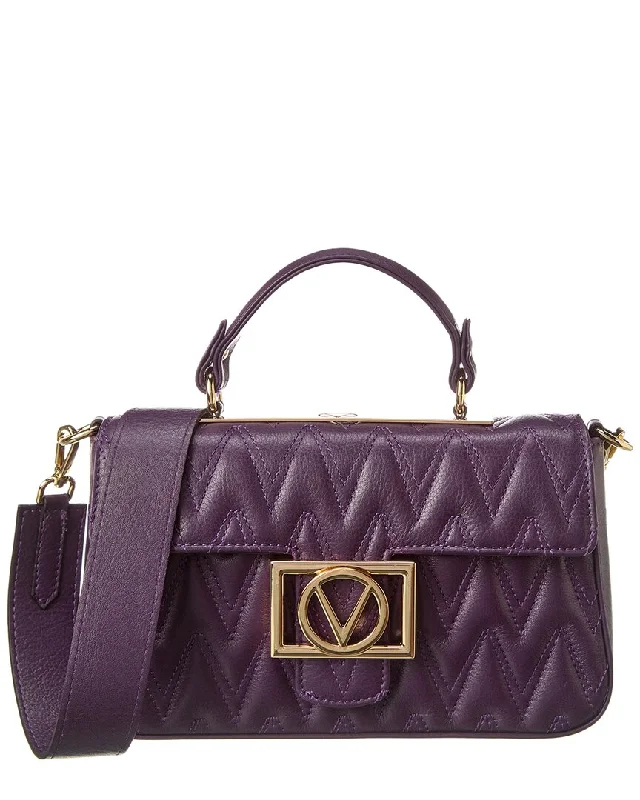 Valentino by Mario Valentino Florence D Plate Leather Shoulder Bag