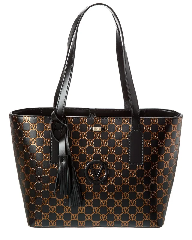 Valentino by Mario Valentino Prince Monogram Leather Tote