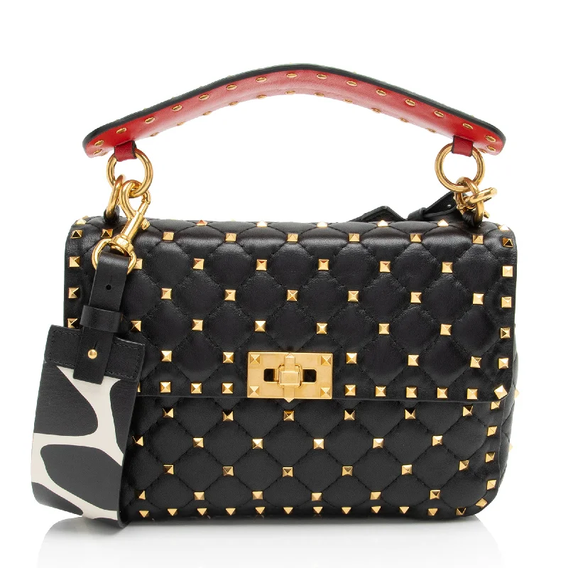 Valentino Calfskin Rockstud Spike Up Shoulder Bag