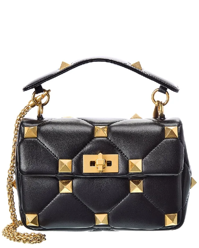 Valentino Roman Stud Medium Leather Shoulder Bag