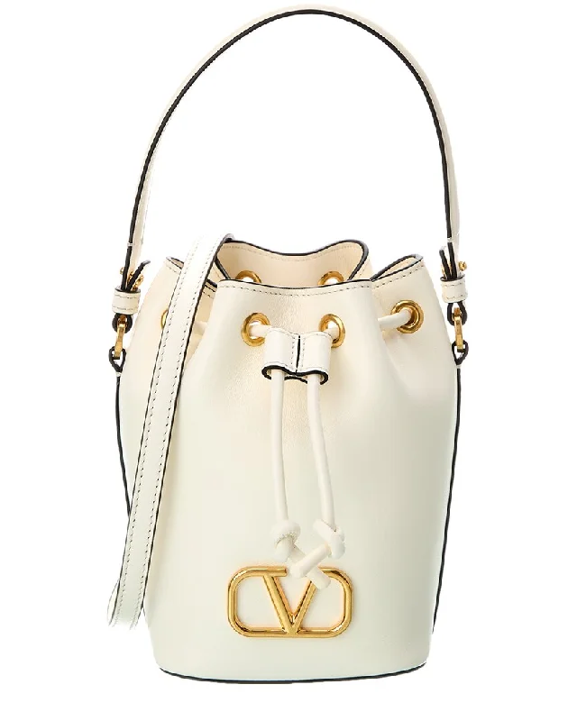 Valentino VLogo Signature Mini Leather Bucket Bag