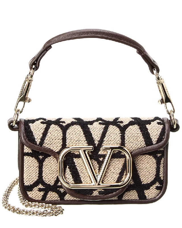 Valentino VLogo Toile Iconographe Canvas & Leather Shoulder Bag