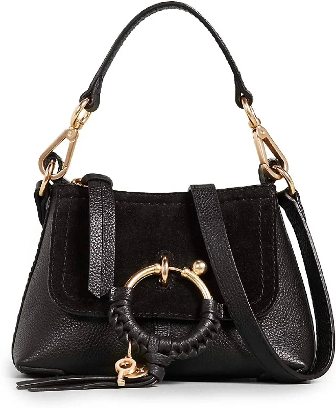 Women Joan Leather Suede Mini Shoulder Bag In Black